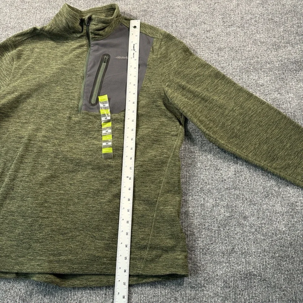 Eddie‎ Bauer Jacket Mens Medium Green Cloud Layer Pro Quarter Zip Mock Collar